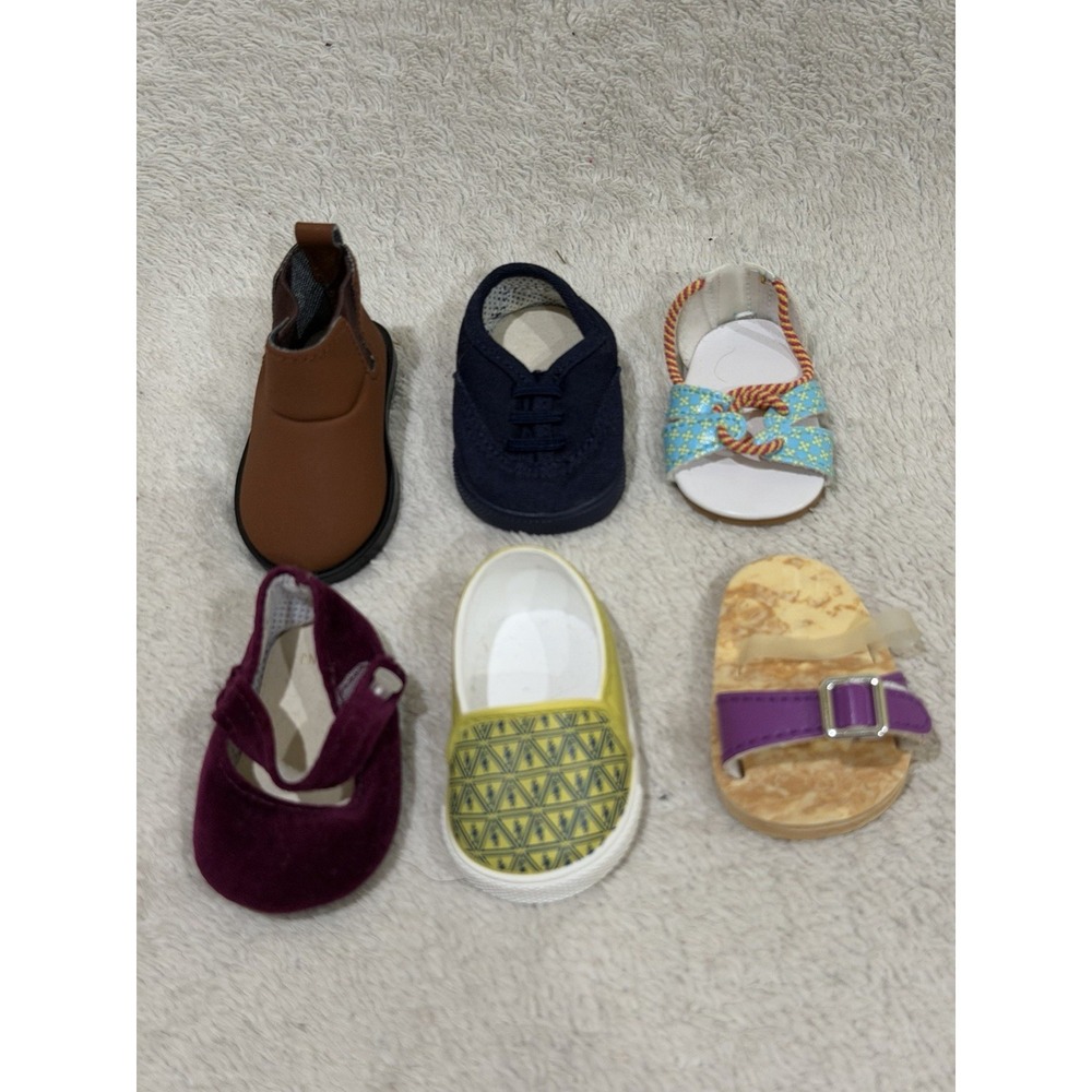 American Girl Doll Single Shoes Lot Of 6 Flats Boot Sandals
